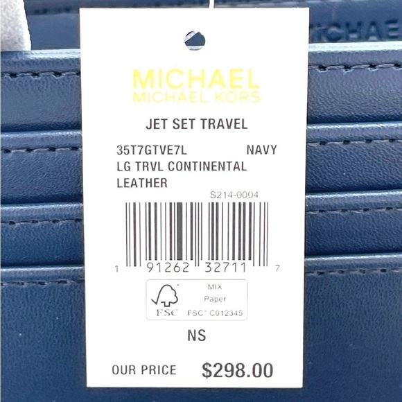 Michael Kors Large Continental Wallet Wristlet Navy Blue (NWT) - Picture 7 of 7